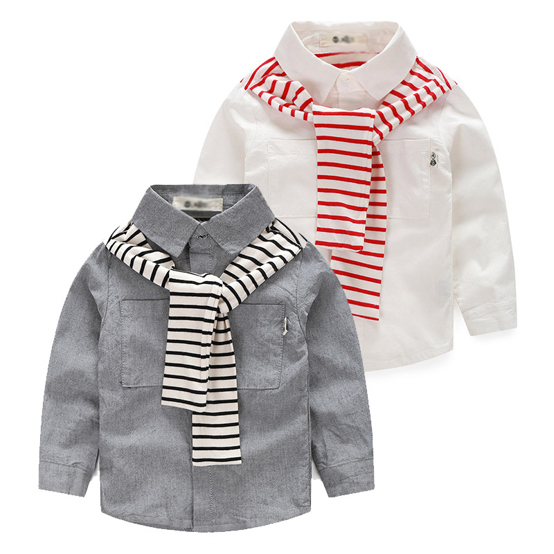 寶寶假兩件襯衫 春裝韓版新款男童童裝兒童長袖襯衣tx-6283