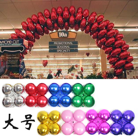 促銷30英寸圓形大號四輪球 55厘米寬鋁膜氣球  開業慶典拱門氣球